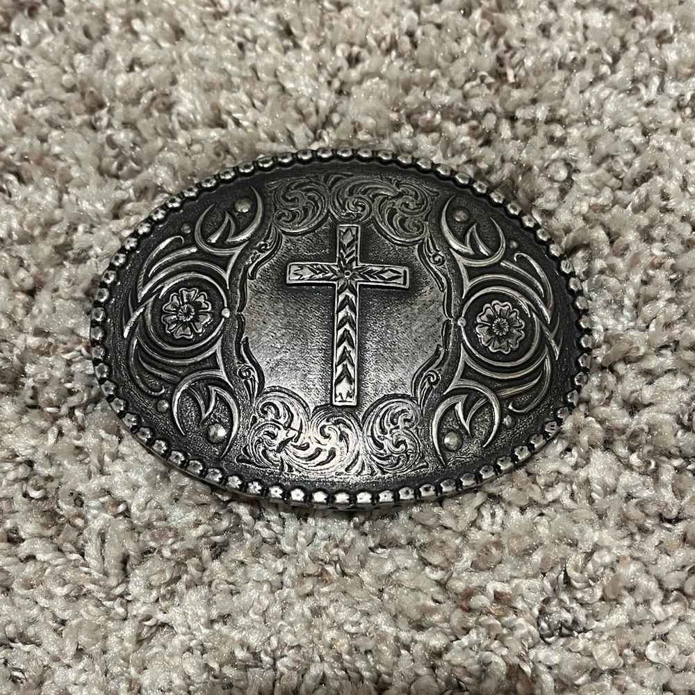 Silver Cross Belt Buckle